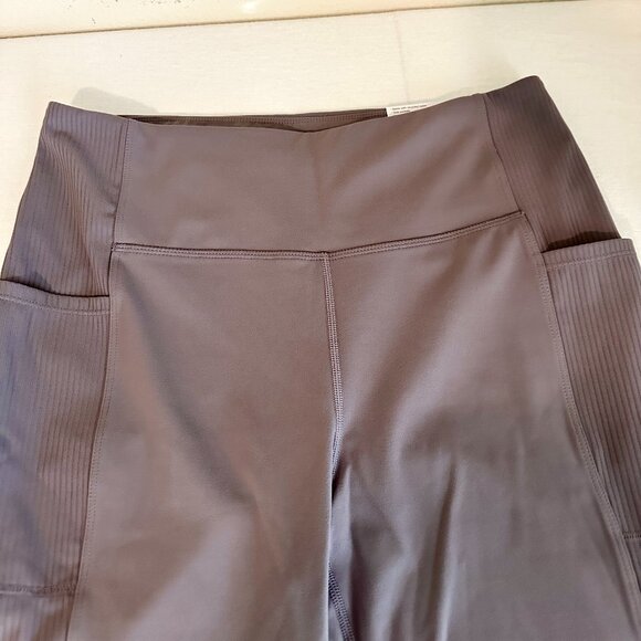 New Mondetta Women's Panel Ribbed Legging Size L Purple, Side Pockets, Stretch - Picture 3 of 15